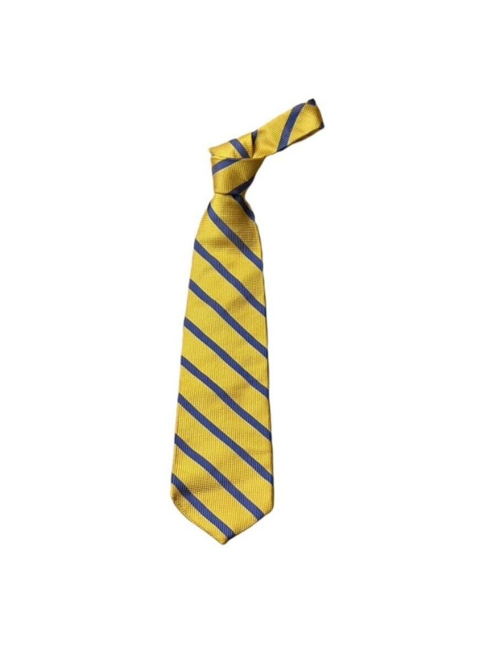 Jos. A. Bank Yellow & Blue Striped Repp Silk Tie